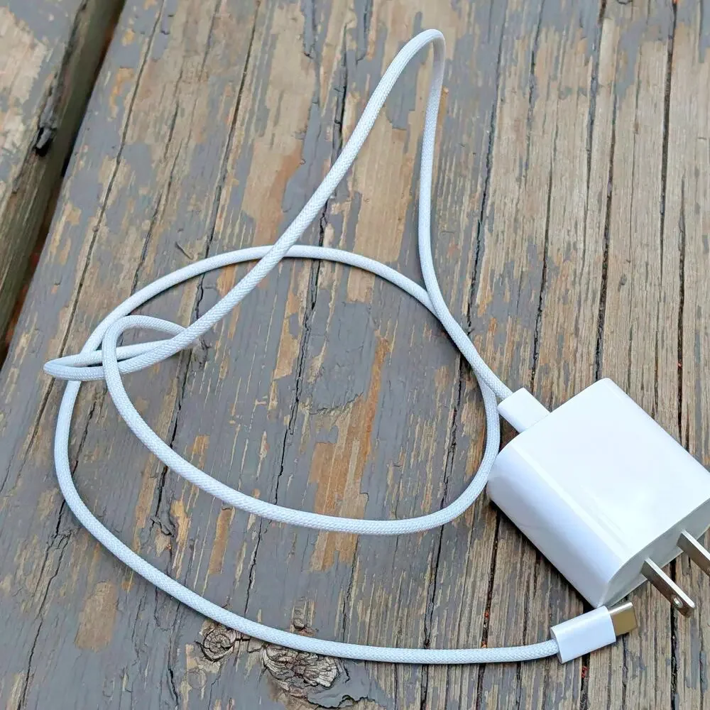 Authentic Apple 20W USB-C Power Adapter Block + Woven USB-C Cable Fast Charger